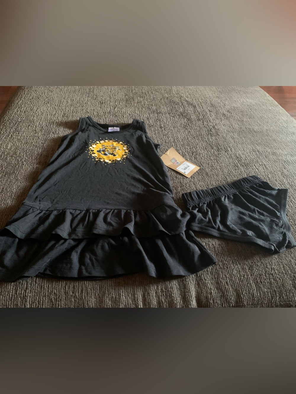 dress and diaper cover set features the athletic mascot Wichita State University
